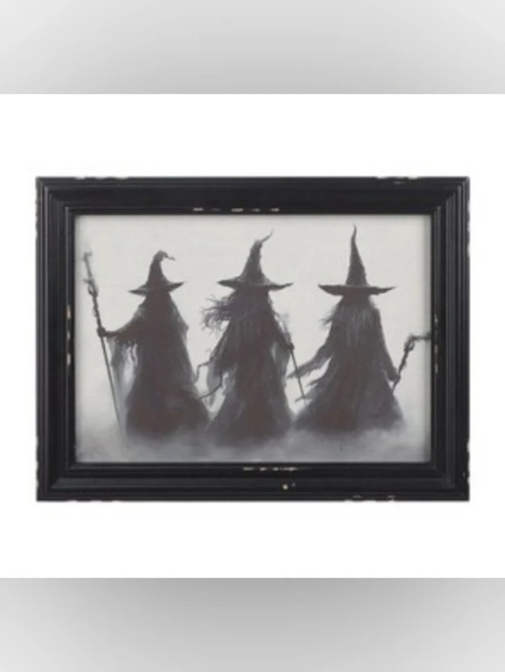 Black Witch Trio Coven Framed Wall Art - Halloween Decor